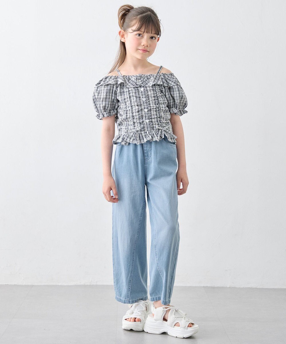 ANY KIDS 【洗濯機可能】2WAY チェックブラウス 
