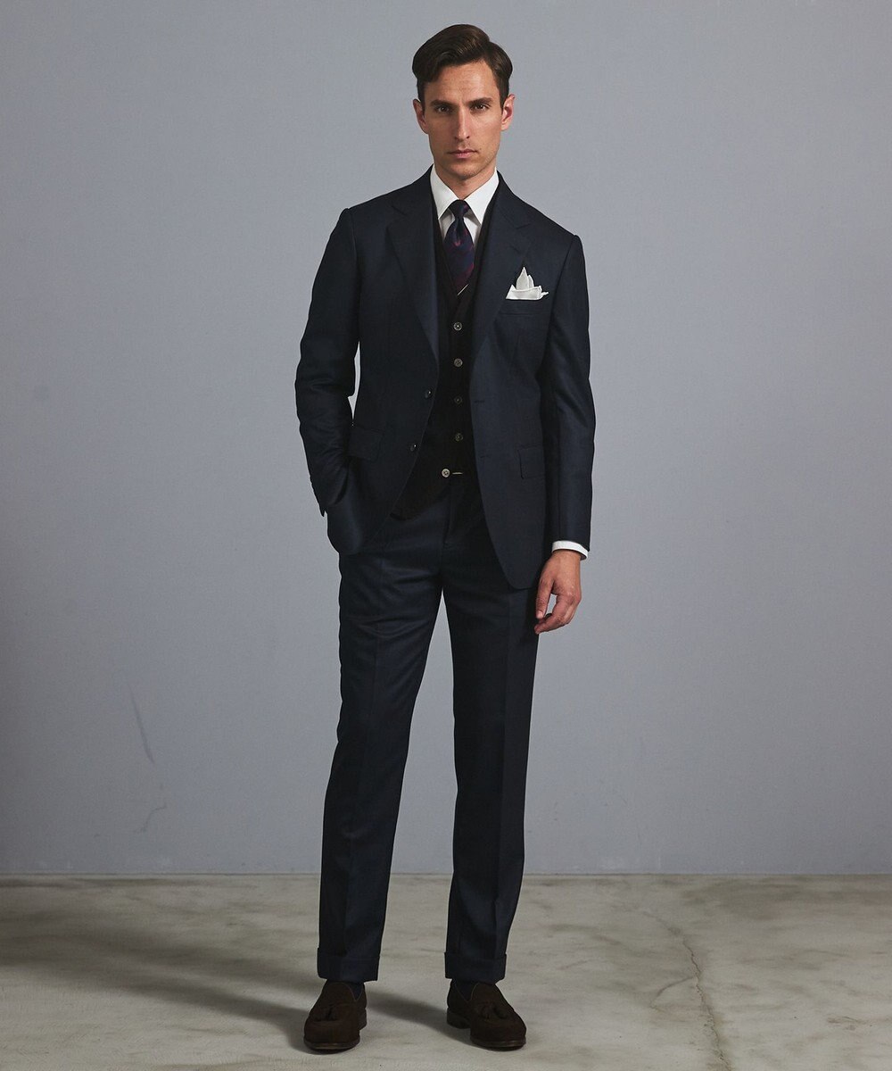 GOTAIRIKU 体温調整に【洗える/チクチクしにくい/ピリングしにくい】イタリア糸 ハイゲージ ベスト_WOOL100% 