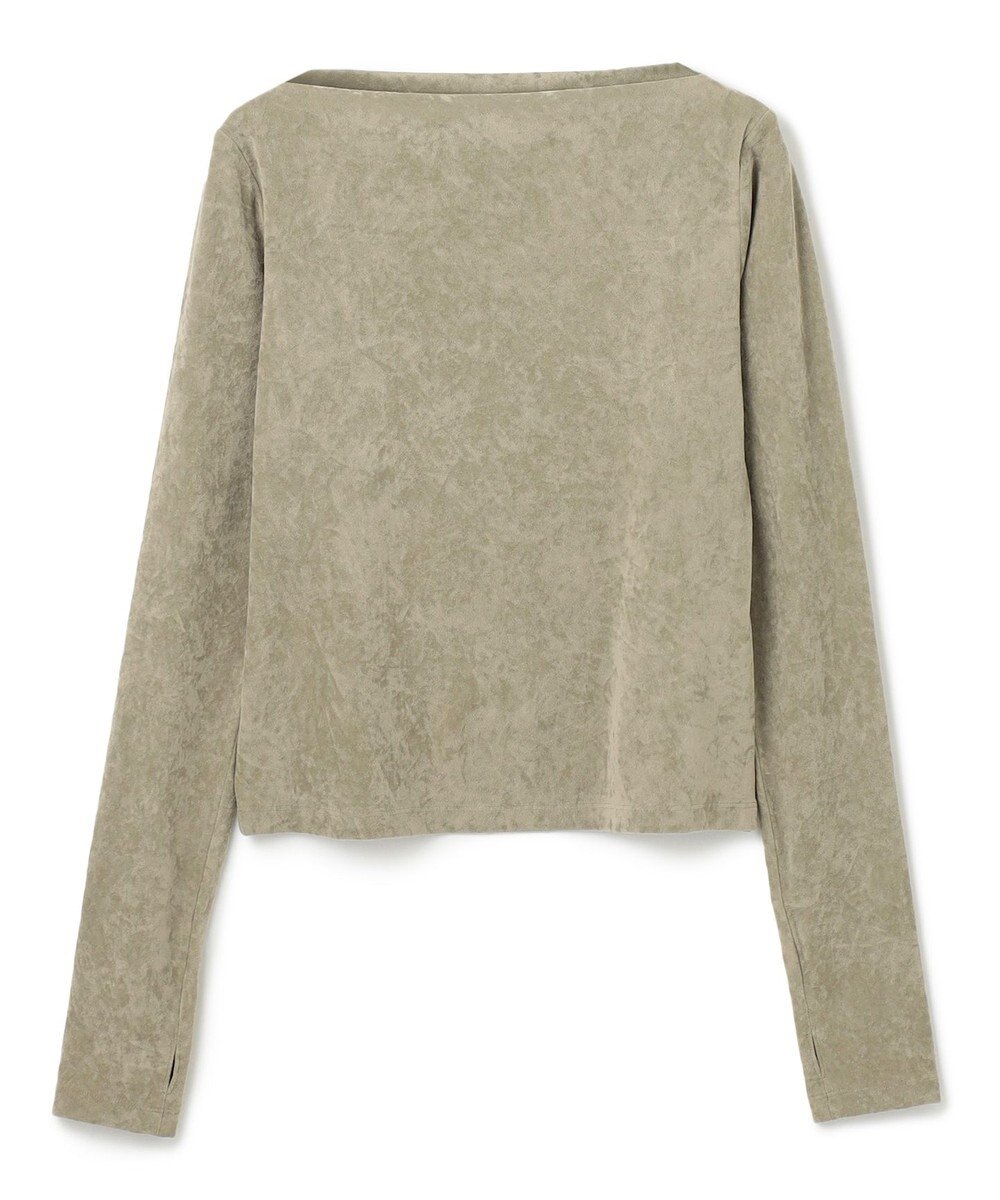 BEIGE， 【洗える・BAILA掲載】BUTLER / ストレッチベロアボートネックカットソー 