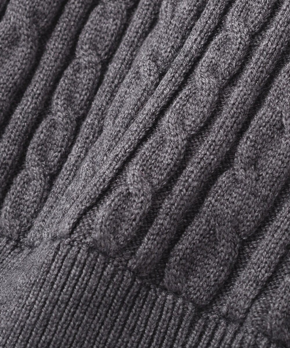 earth music&ecology 【予約】プリーツレイヤーケーブルニットカーディガン 