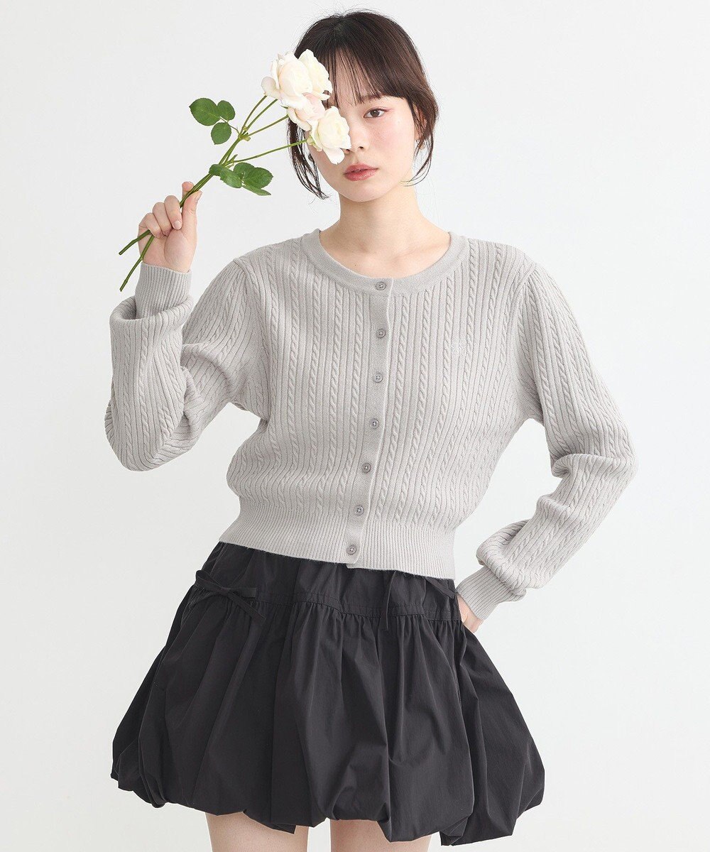 earth music&ecology ミニケーブルコンパクトカーディガン 