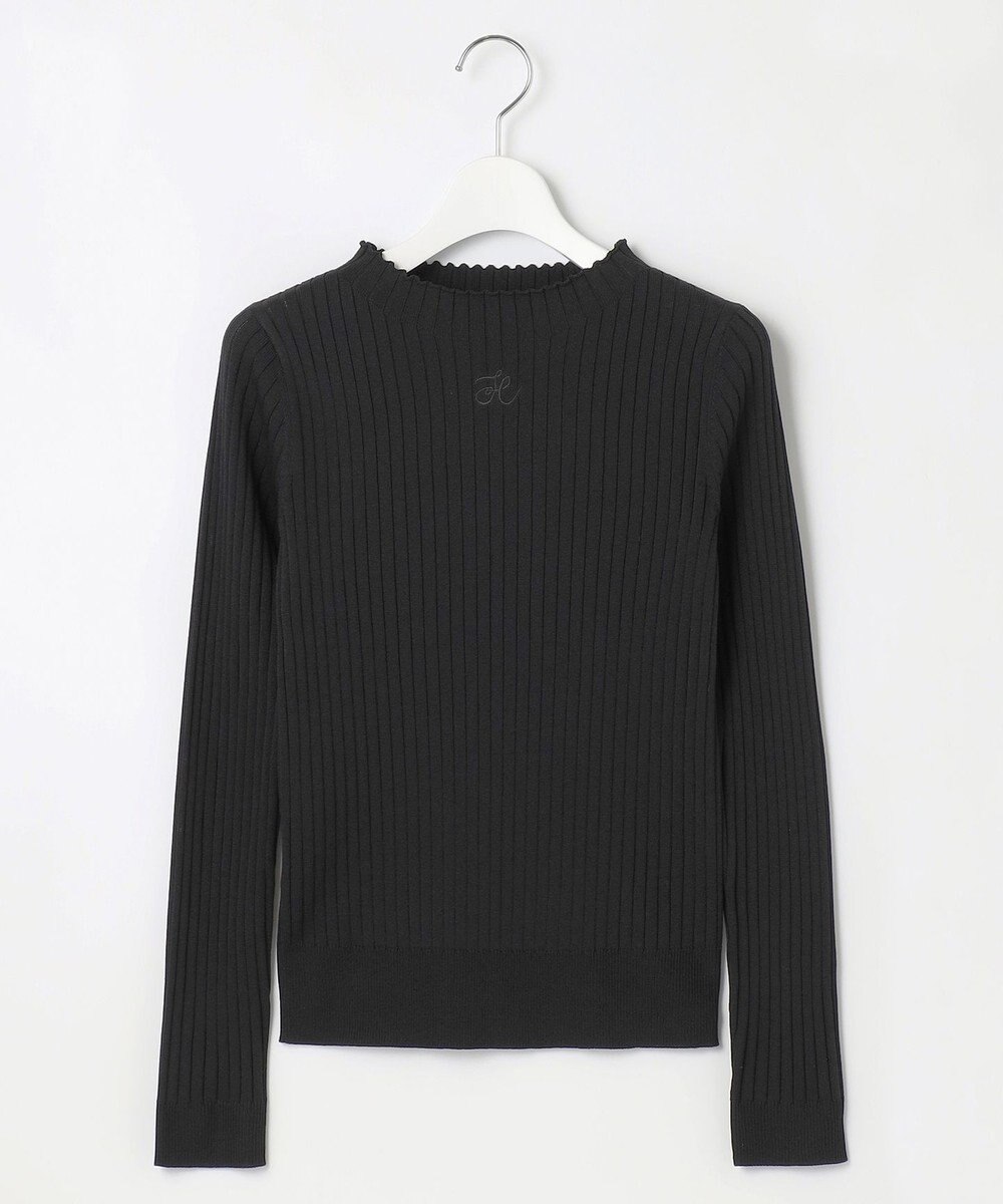 Feroux 【洗える】ロゴリブ プルオーバー ニット 
