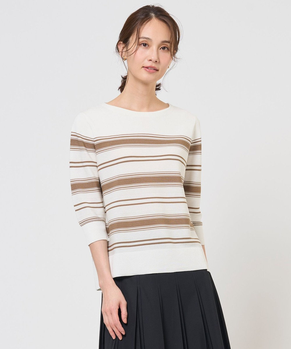 J.PRESS LADIES COTTON POLYESTER ボーダー ニット 