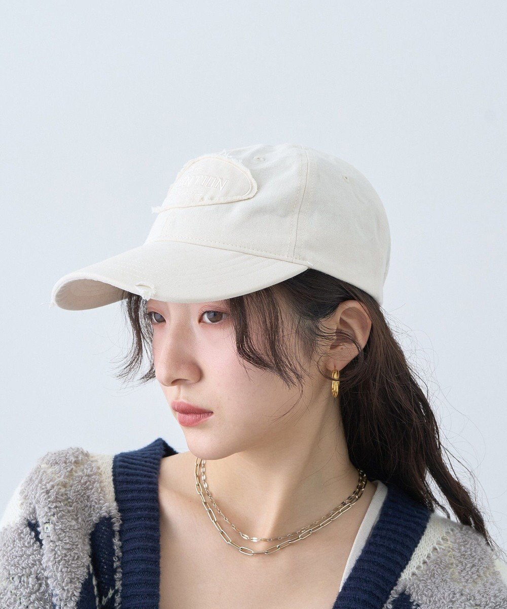 earth music&ecology ダメージロゴキャップ 