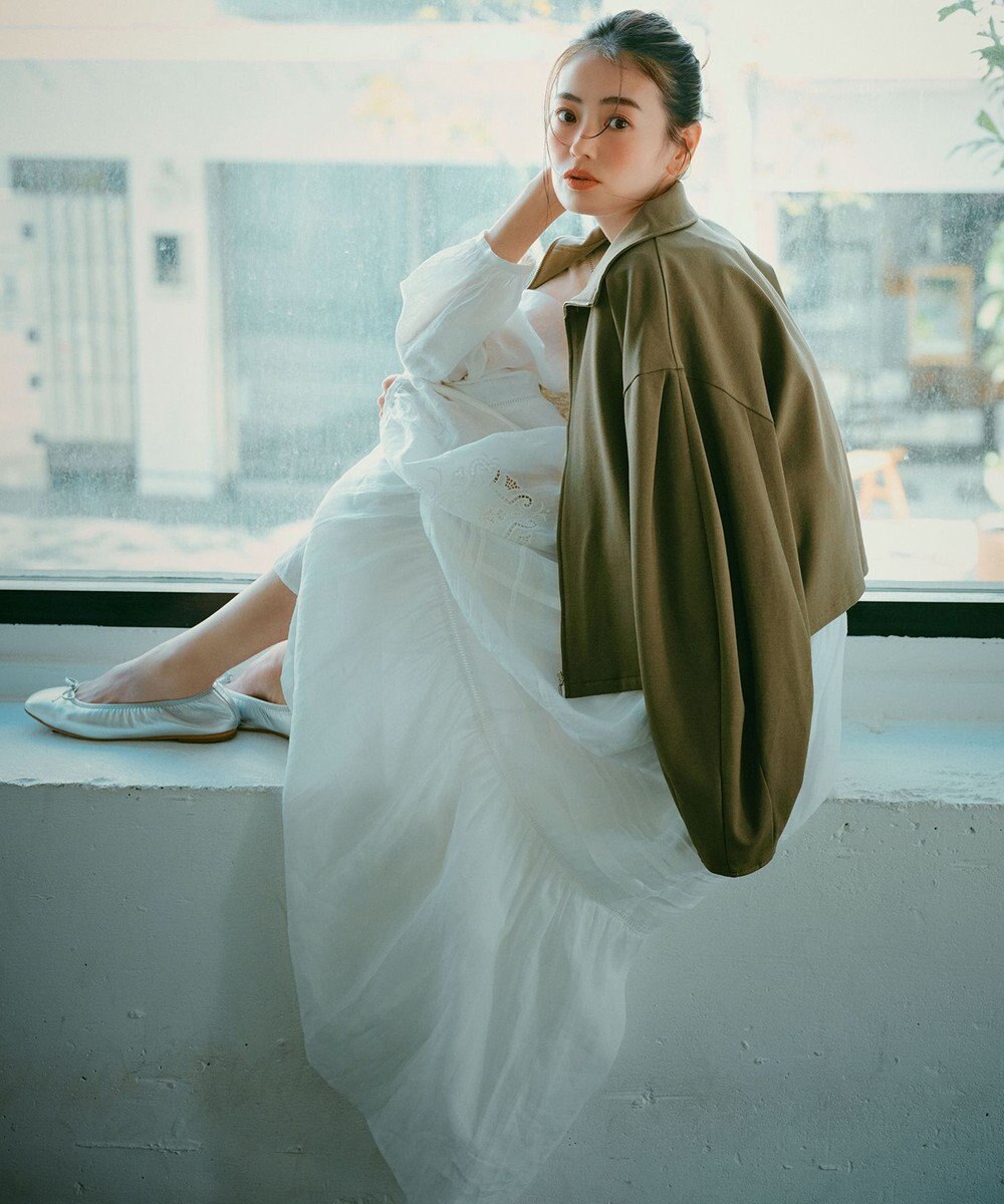 23区 L 【洗える】ブロドリーダンテル ティアードスカート 