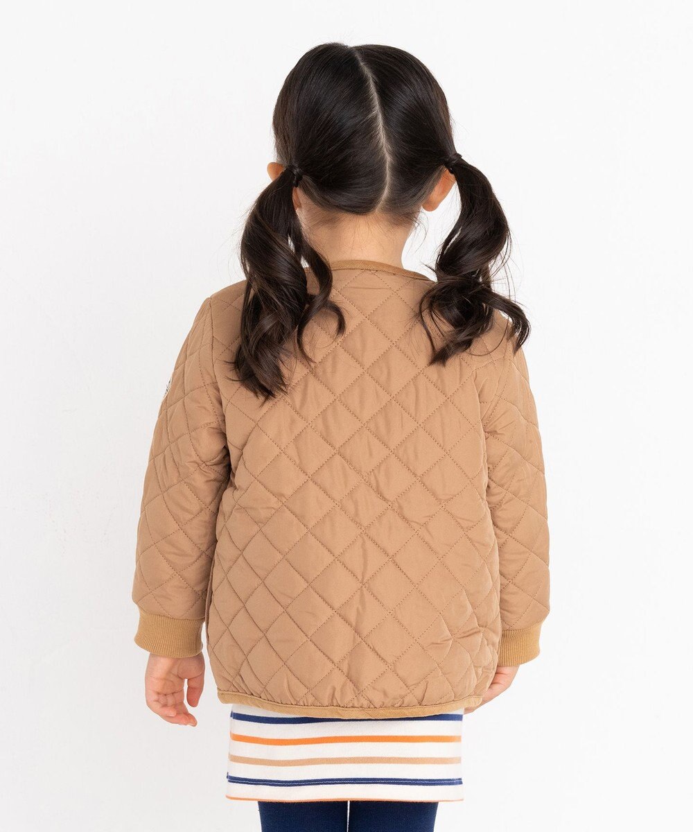 MIKI HOUSE HOT BISCUITS 【80-120cm】 抗菌・抗ウィルス ノーカラー キルティング 中綿ジャンパー 