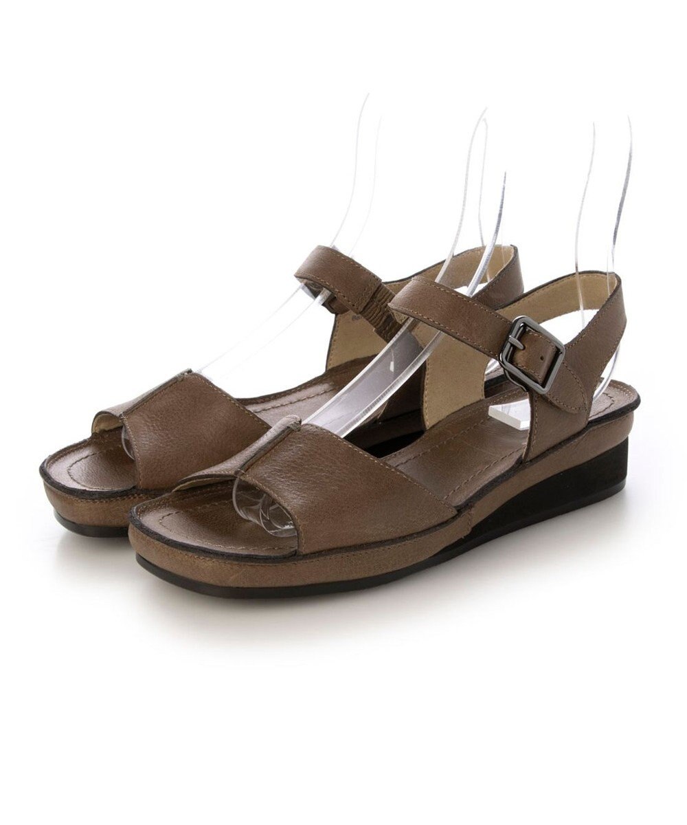 ing <ing>【WEB限定】ウエッジヒールレザーサンダル 