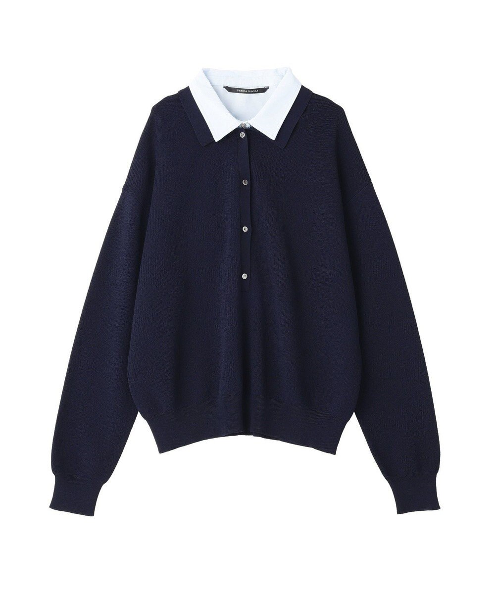 YECCA VECCA 2wayレイヤード風ポロニット 
