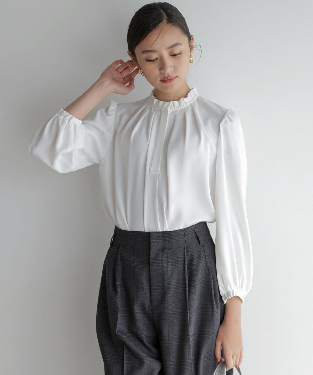 組曲 S ライトデシンフリル襟 ブラウス 