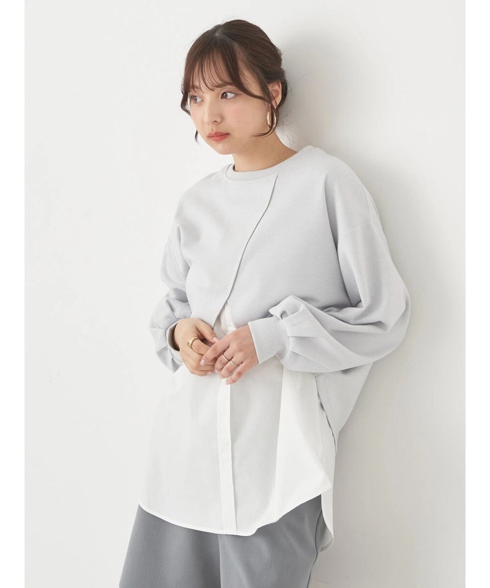 earth music&ecology ＳＥＴ２点カットプルオーバー＋シャツドッキングタンク 