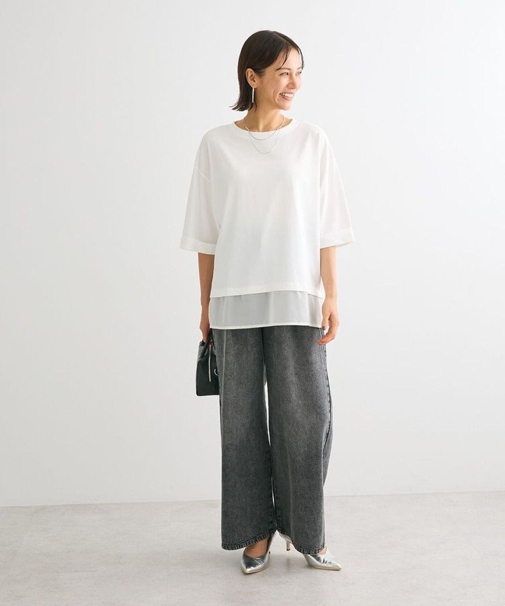 Green Parks ・ＥＬＥＮＣＡＲＥ　ＤＵＥ　デニムタックワイドパンツ 