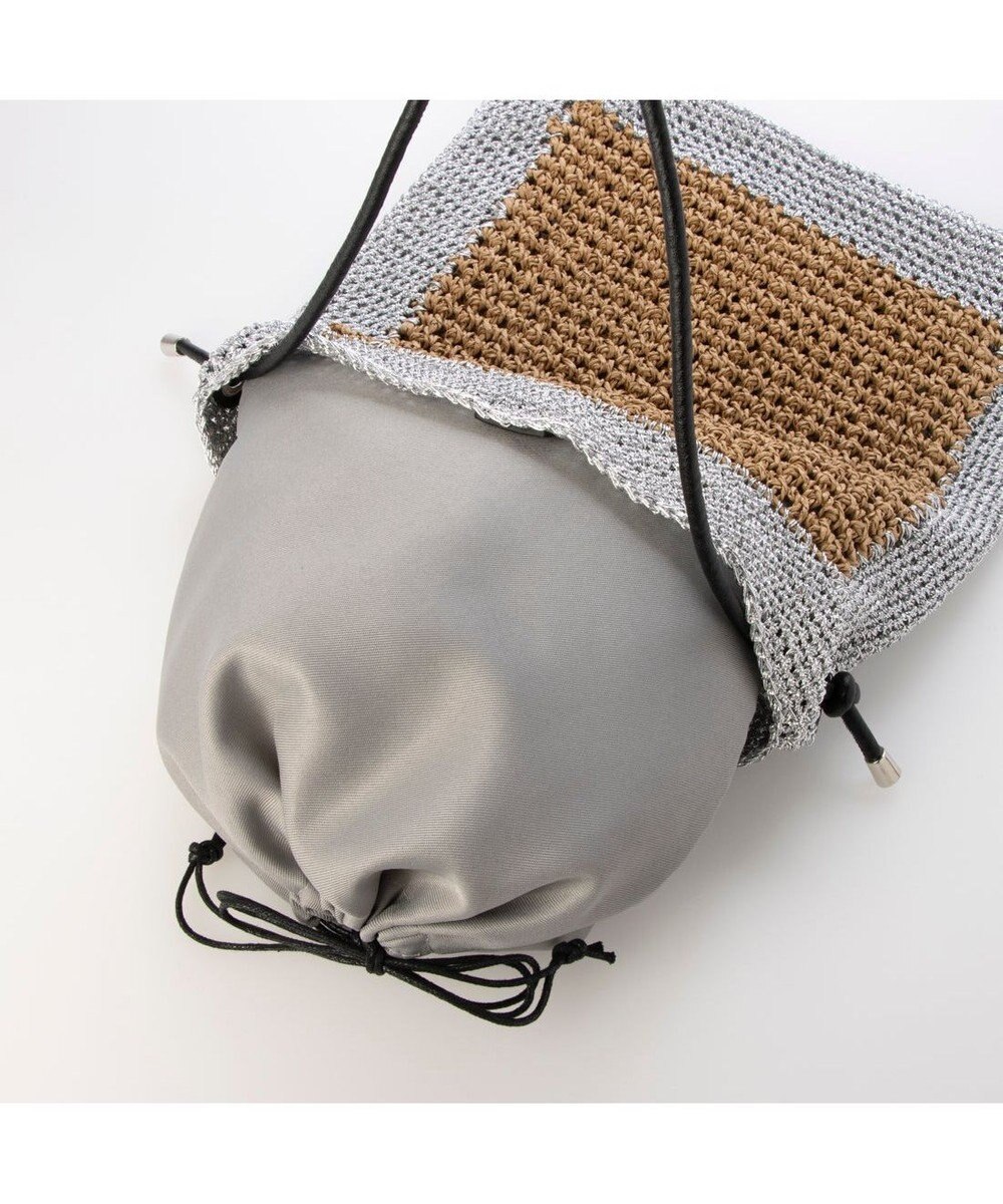 UNBILLION カシュカシュ cachecache / メタリックヤーンパネル編みトート 