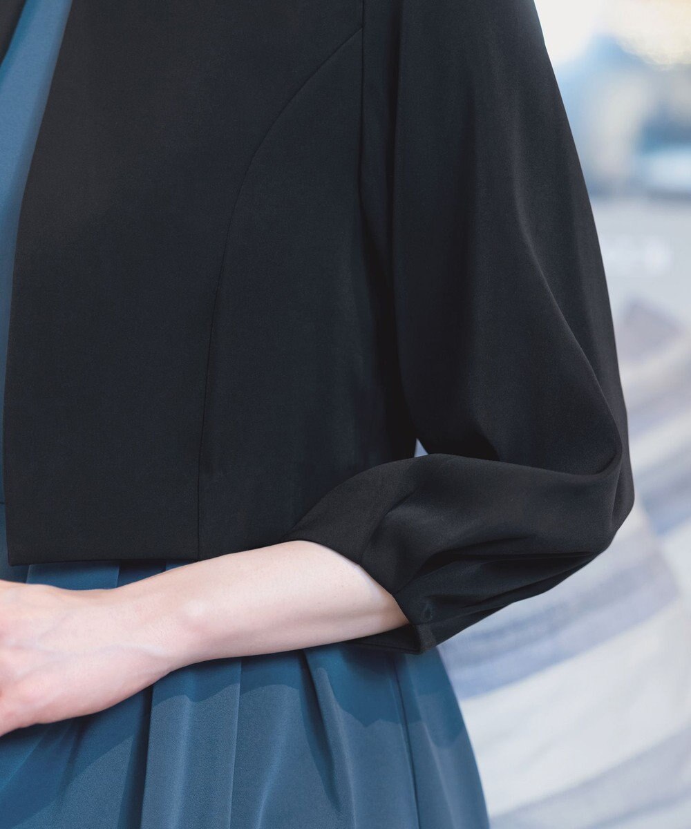 Tiaclasse L 【洗える】タックパフスリーブボレロ 