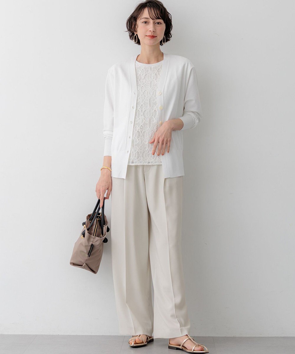 23区 レーヨンポリエステルストレッチ Vネック カーディガン 