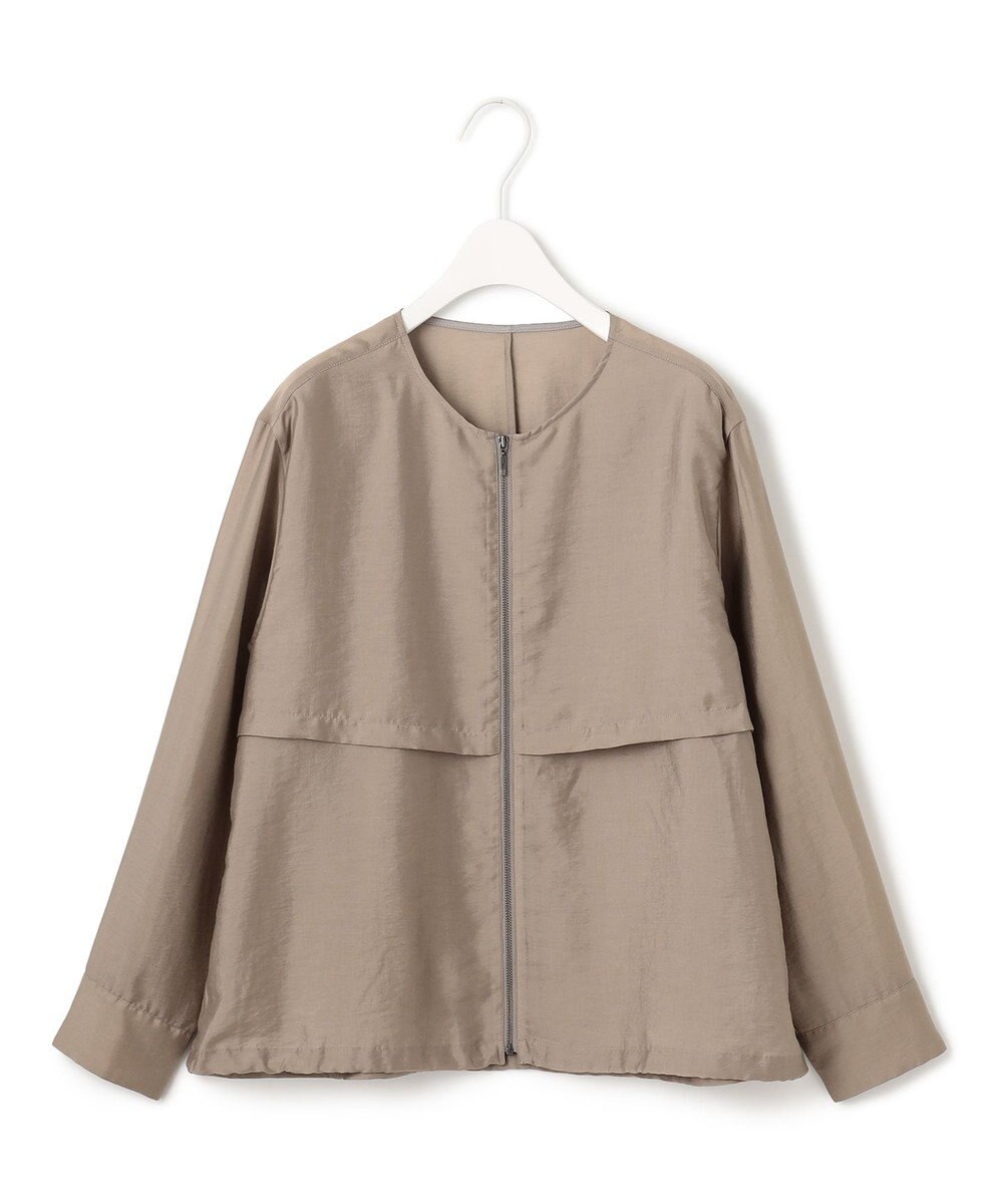 ICB 【接触冷感・速乾・洗える】 リヨセルナイロンワッシャー ノーカラーブルゾン 