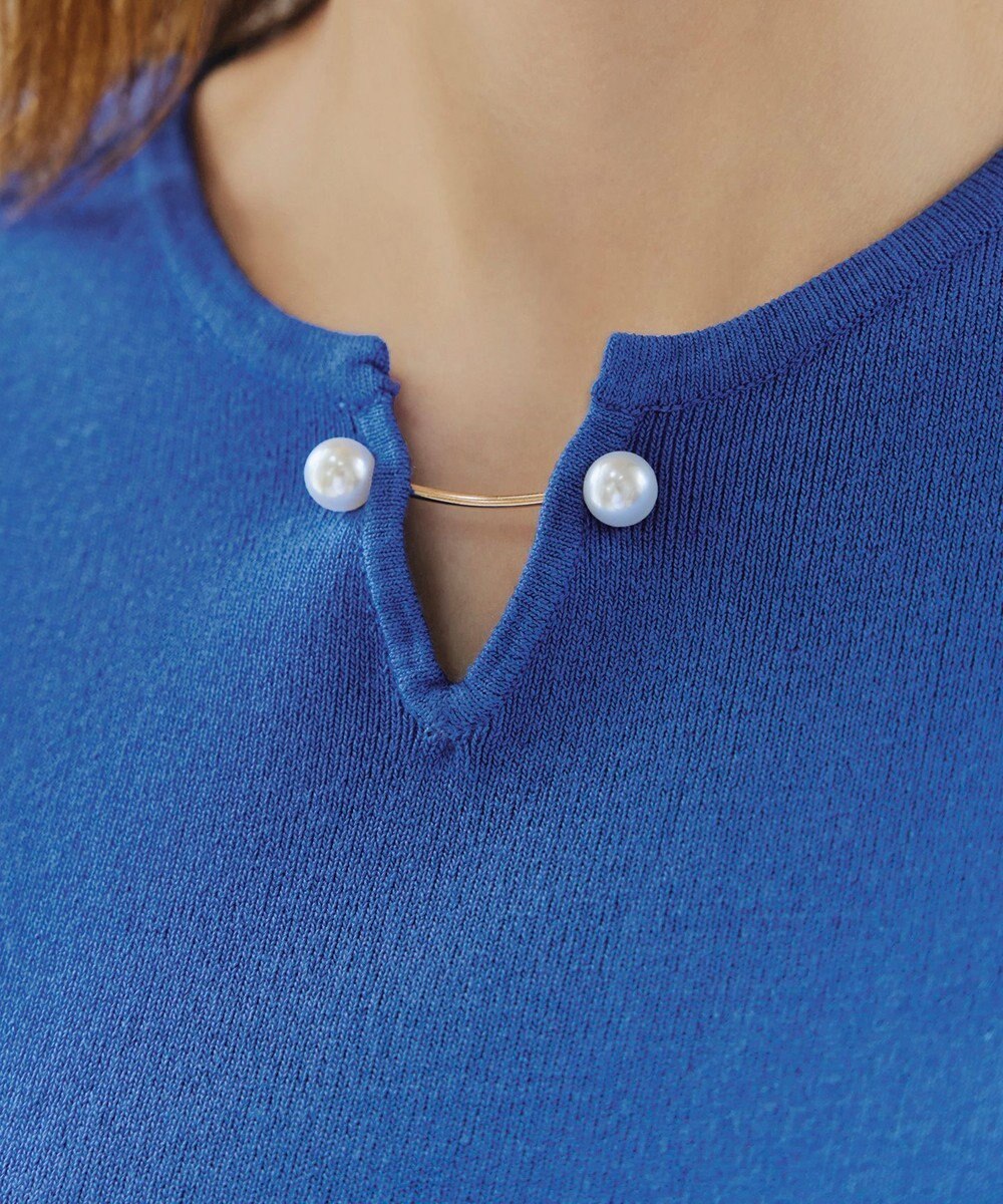 Tiaclasse 【小倉優子さん着用・洗える】フレンチスリーブニットトップス 