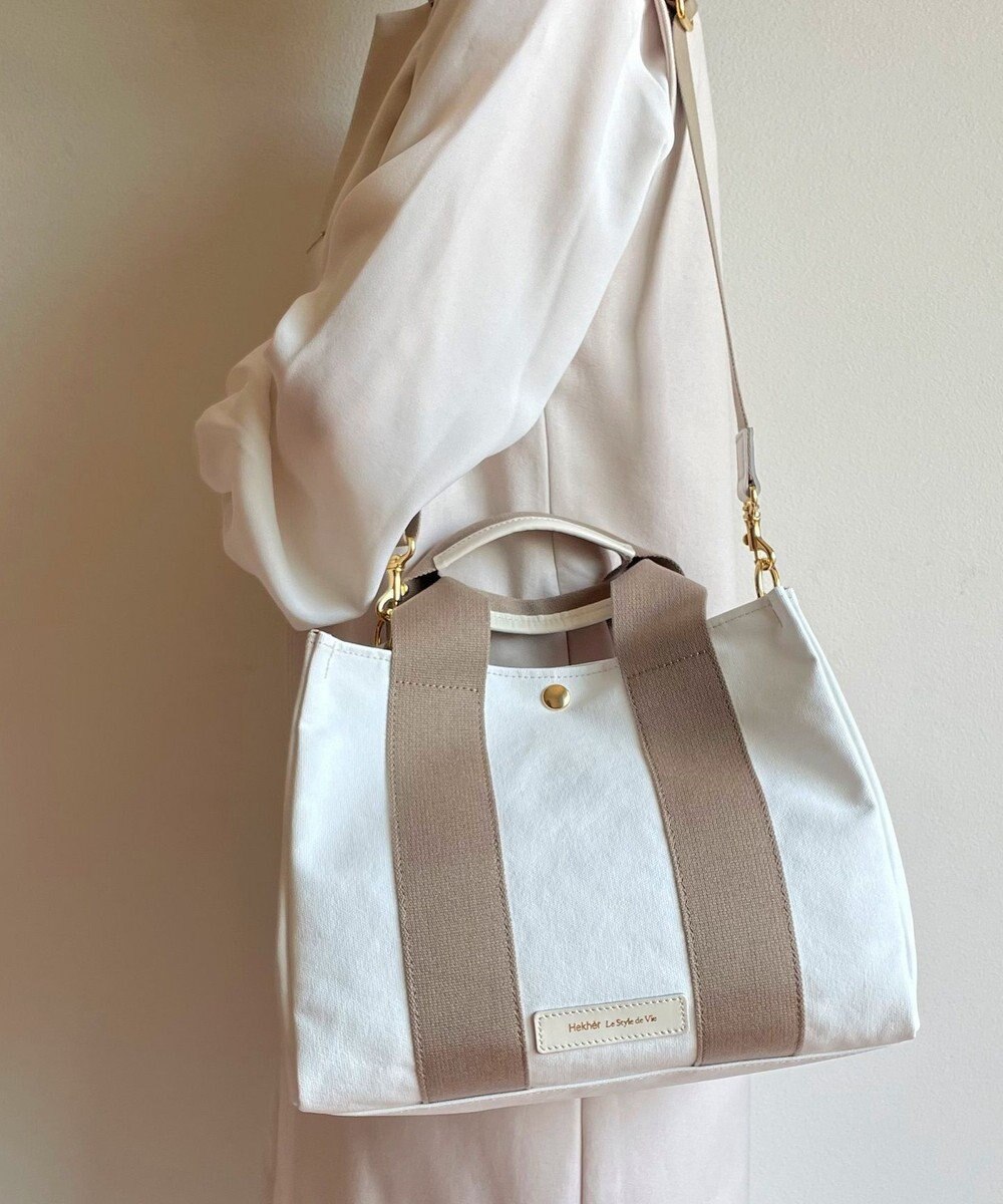 Hekhèr Le Style de Vie 新色追加【日本製 / 2WAY】PUコートコットンキャンバス トートバッグ medium 