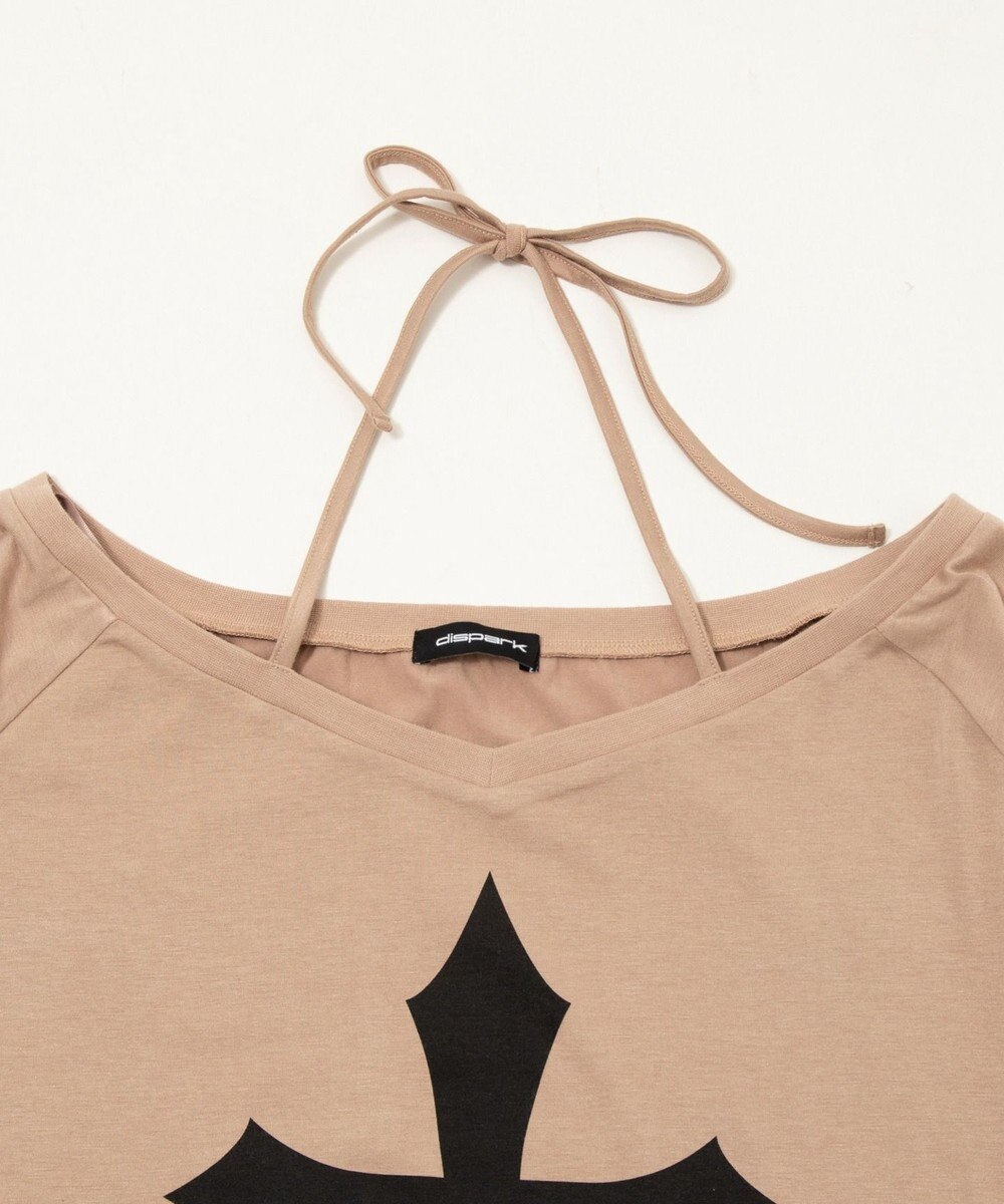 WEGO オフショルダークロスロゴトップ 