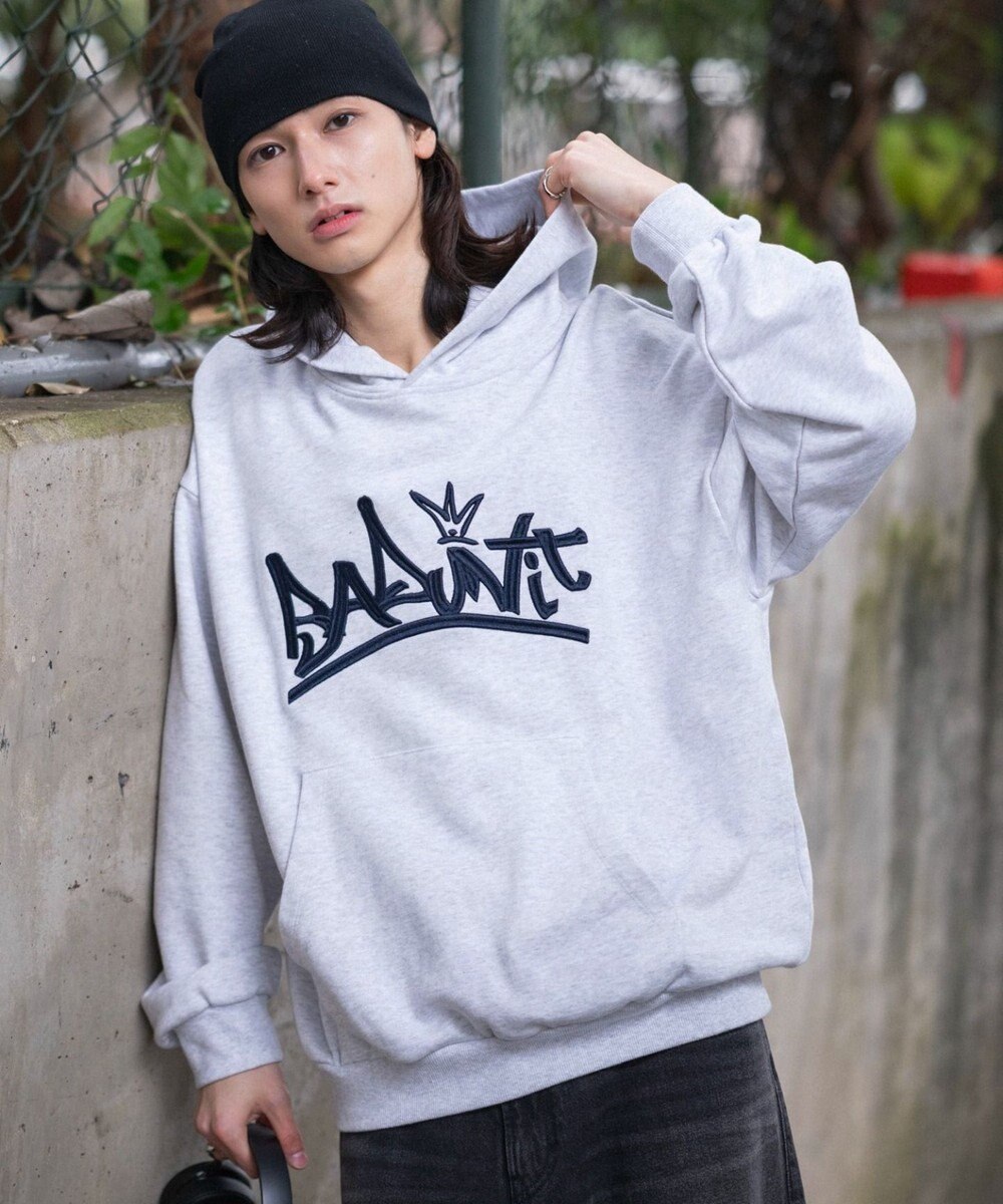 WEGO 【ユニセックス着用ITEM/SMLサイズ展開】グラフィックロゴプルパーカー 