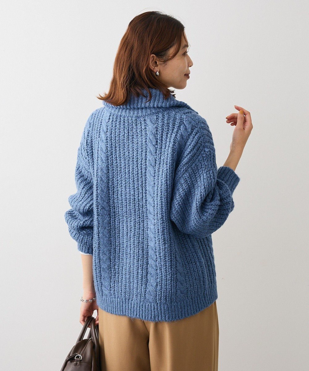 Green Parks 衿付きケーブルｚｉｐカーディガン 