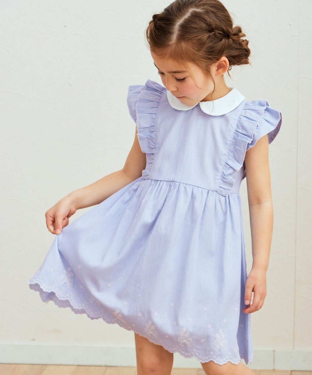 ANY KIDS コードレーン 裾刺繍 ワンピース 