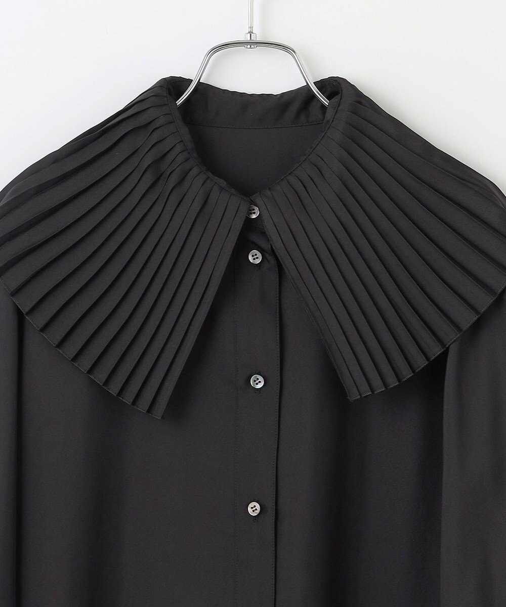 #Newans 【シワになりにくい/洗濯機可能】プリーツカラーブラウス 
