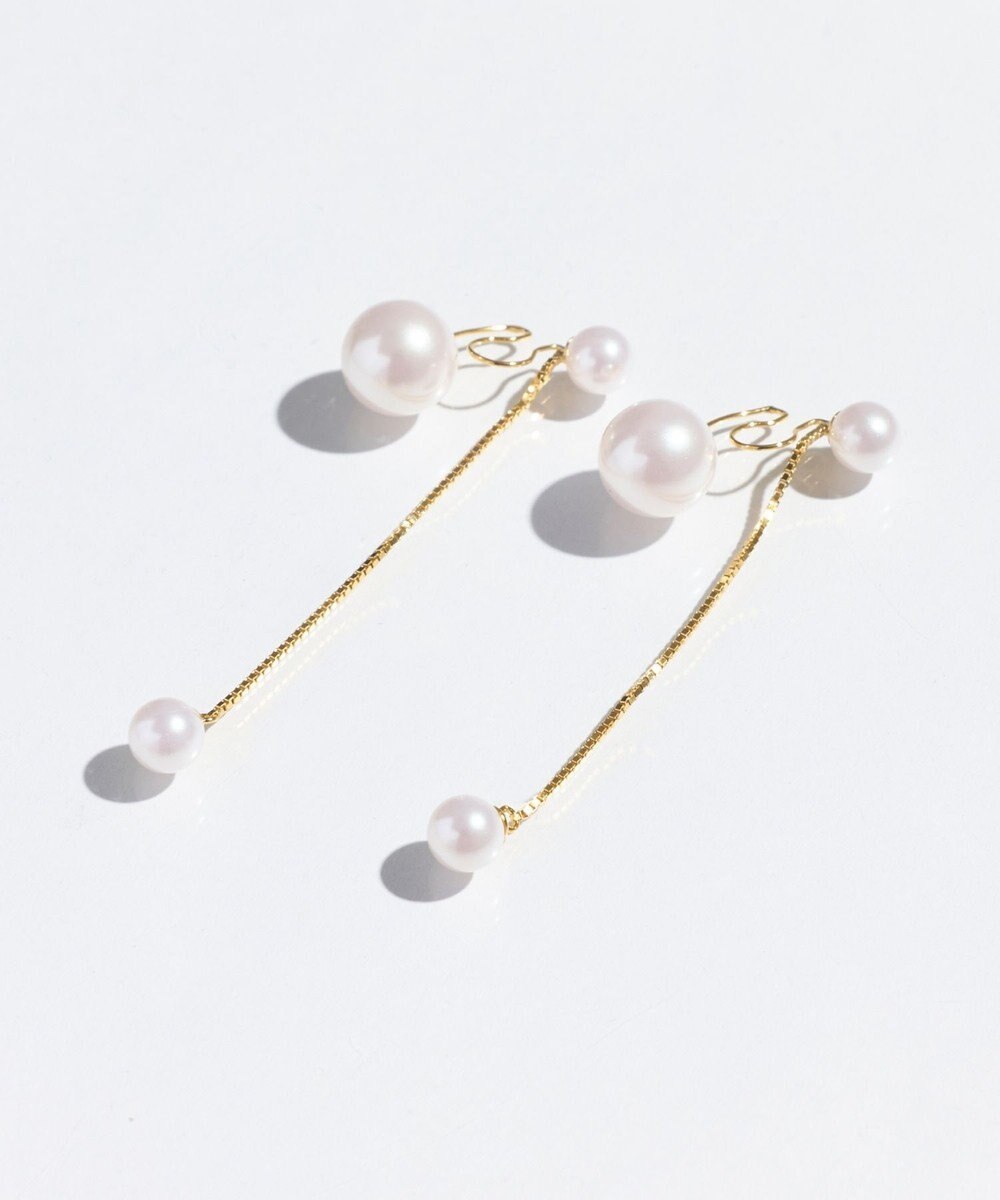 Phoebe ロングバックモチーフイヤリング　パール 