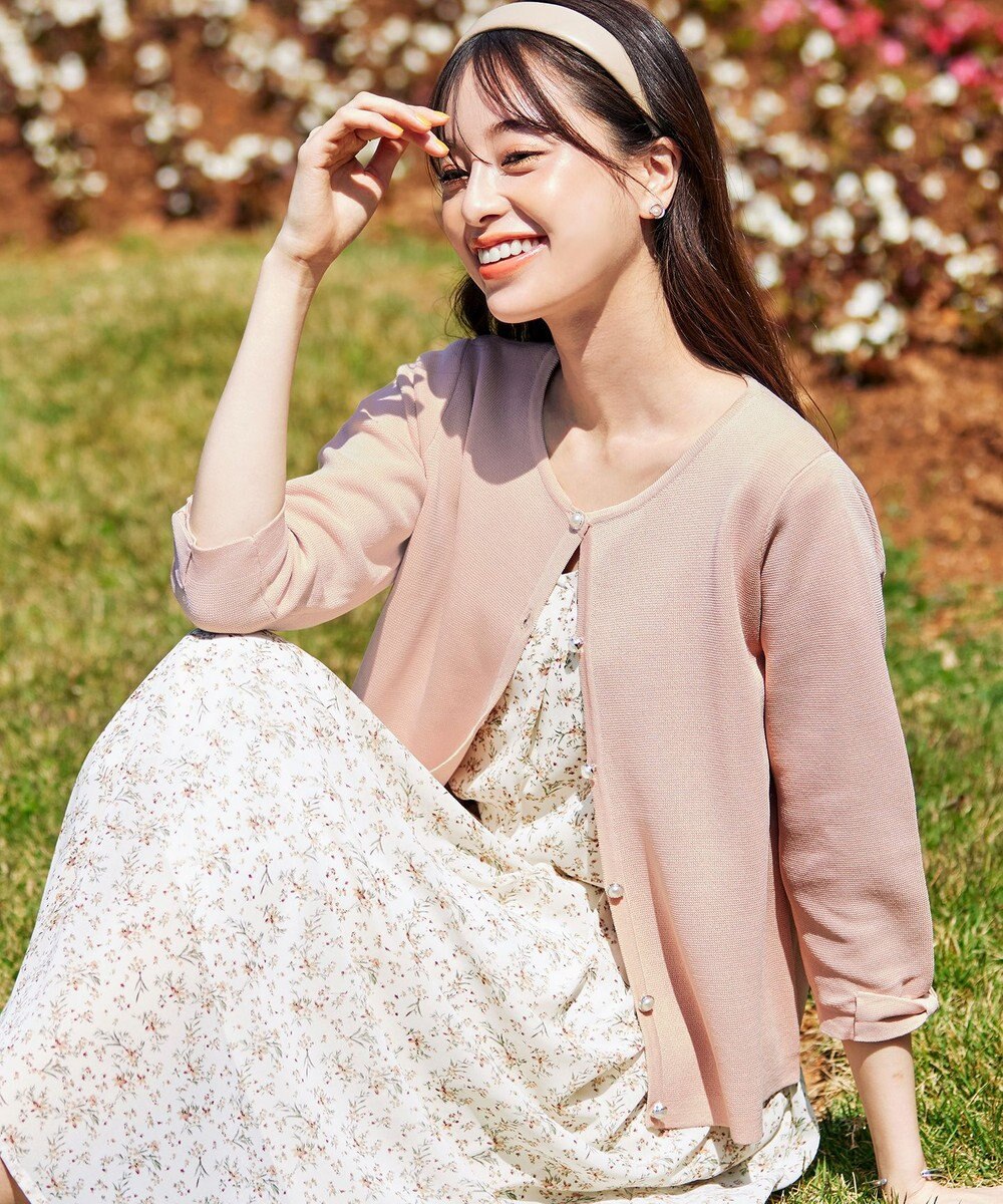 Tiaclasse L 【洗える】ミラノリブ編みが大人上品なリボンニットカーディガン 