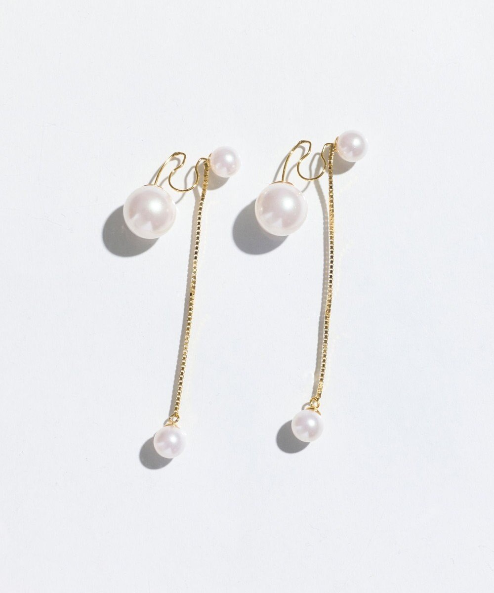 Phoebe ロングバックモチーフイヤリング　パール 