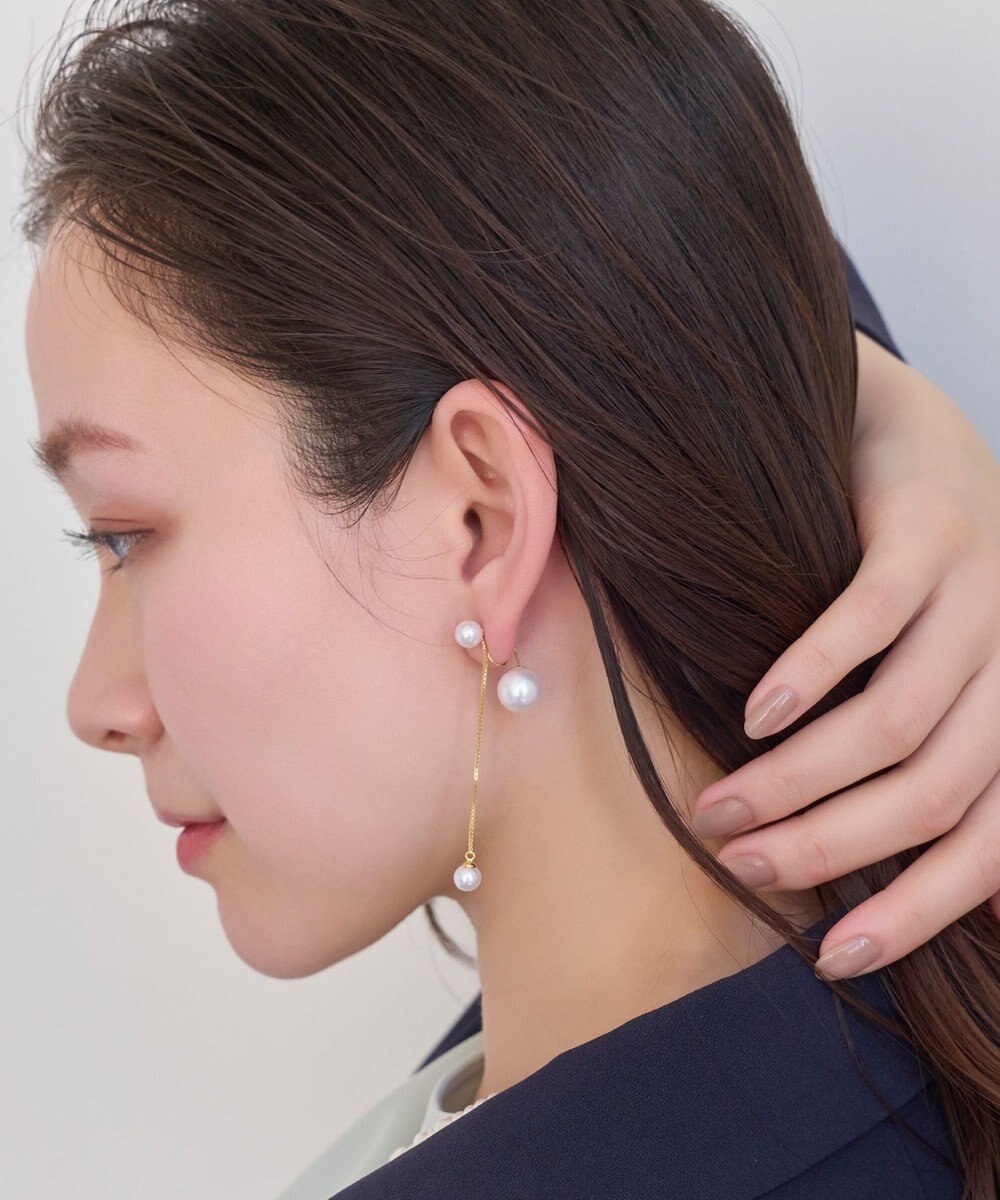 Phoebe ロングバックモチーフイヤリング　パール 