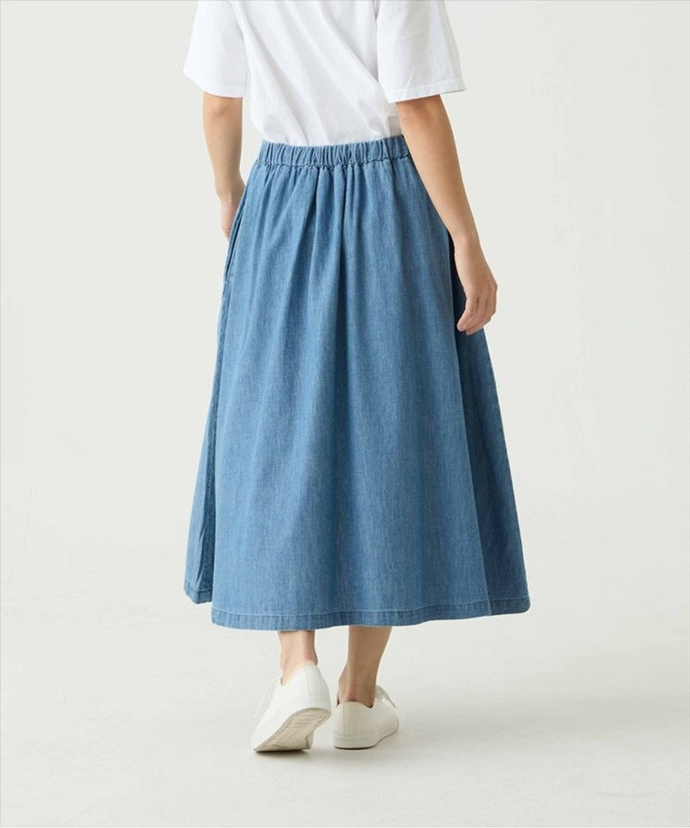caqu gather skirt ゆったりシルエットデニムスカート 