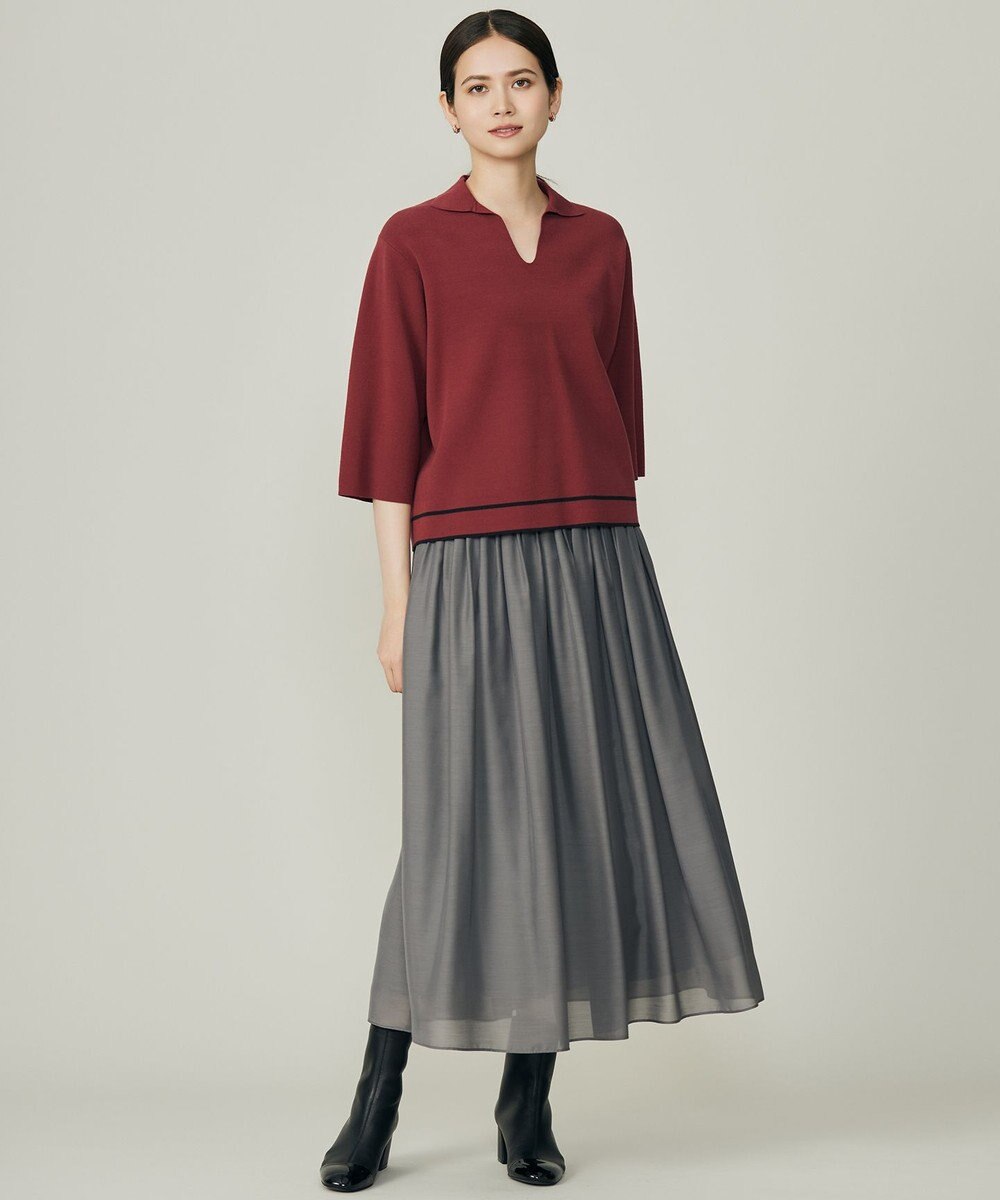 自由区 S レーヨンストレッチスキッパー ニット 