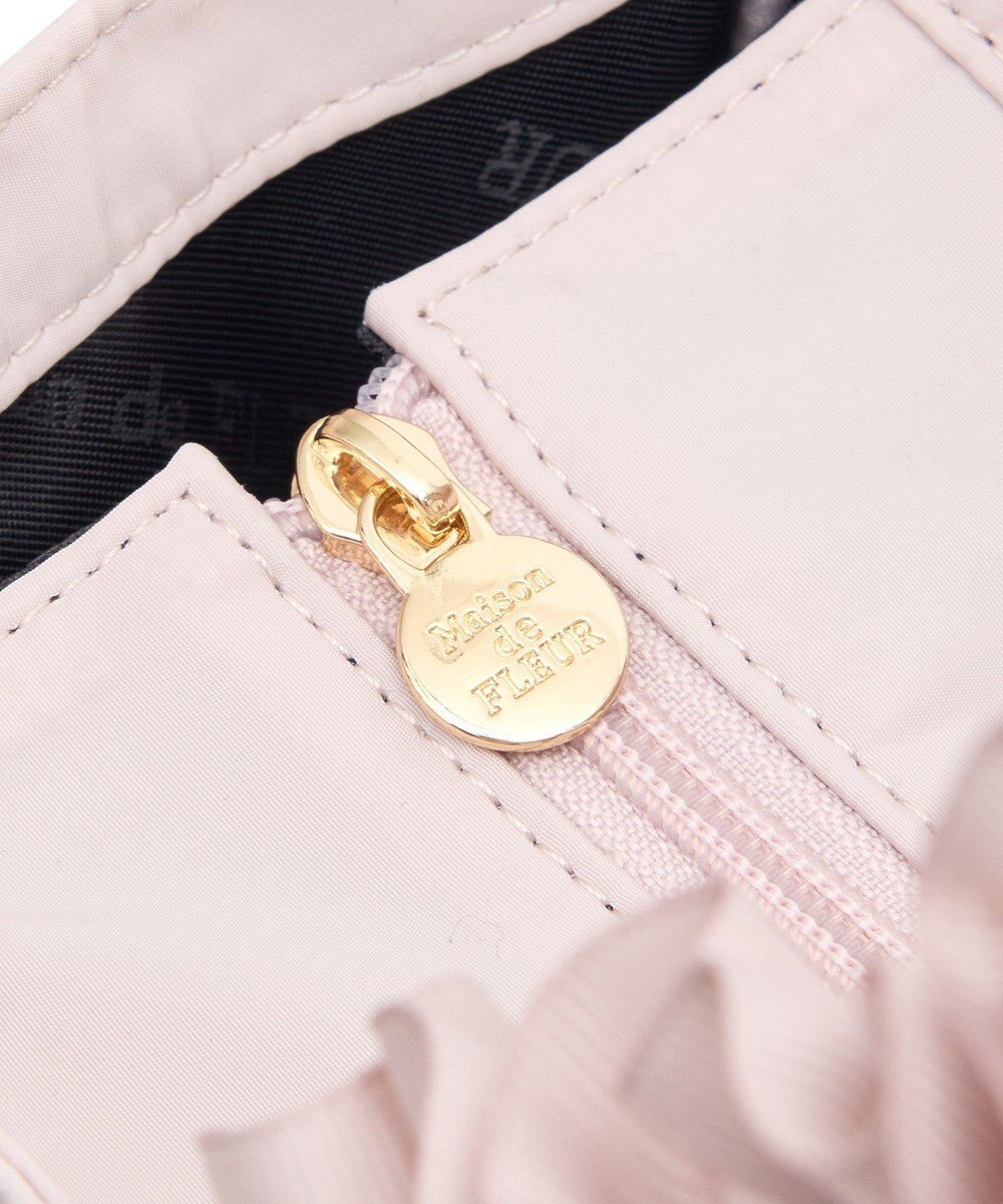 Maison de FLEUR サイドポケットフリルハンドルスクエアトートバッグ 