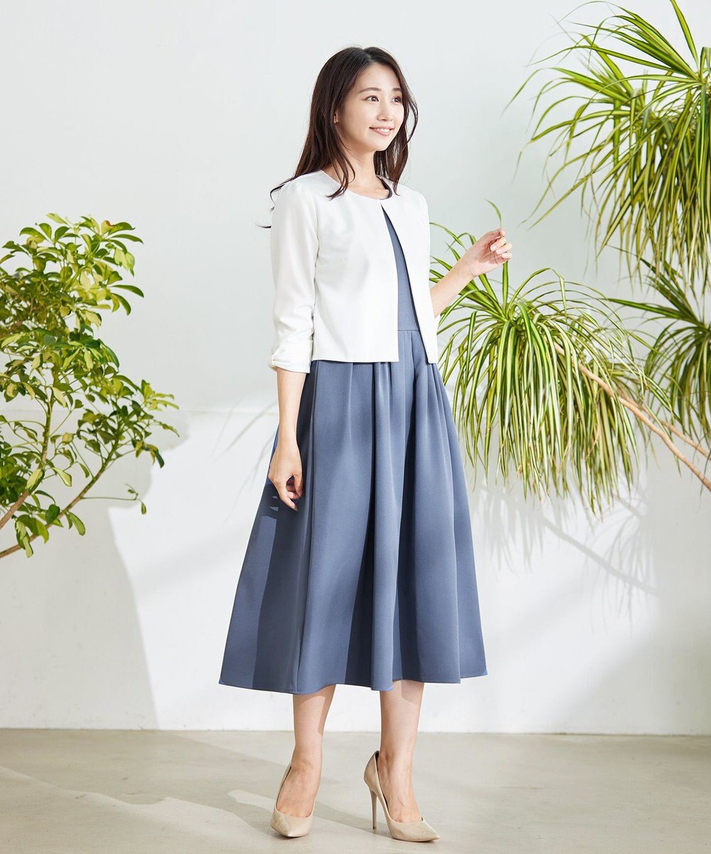 Tiaclasse 【洗える】袖口リボンカットソーボレロカーディガン 