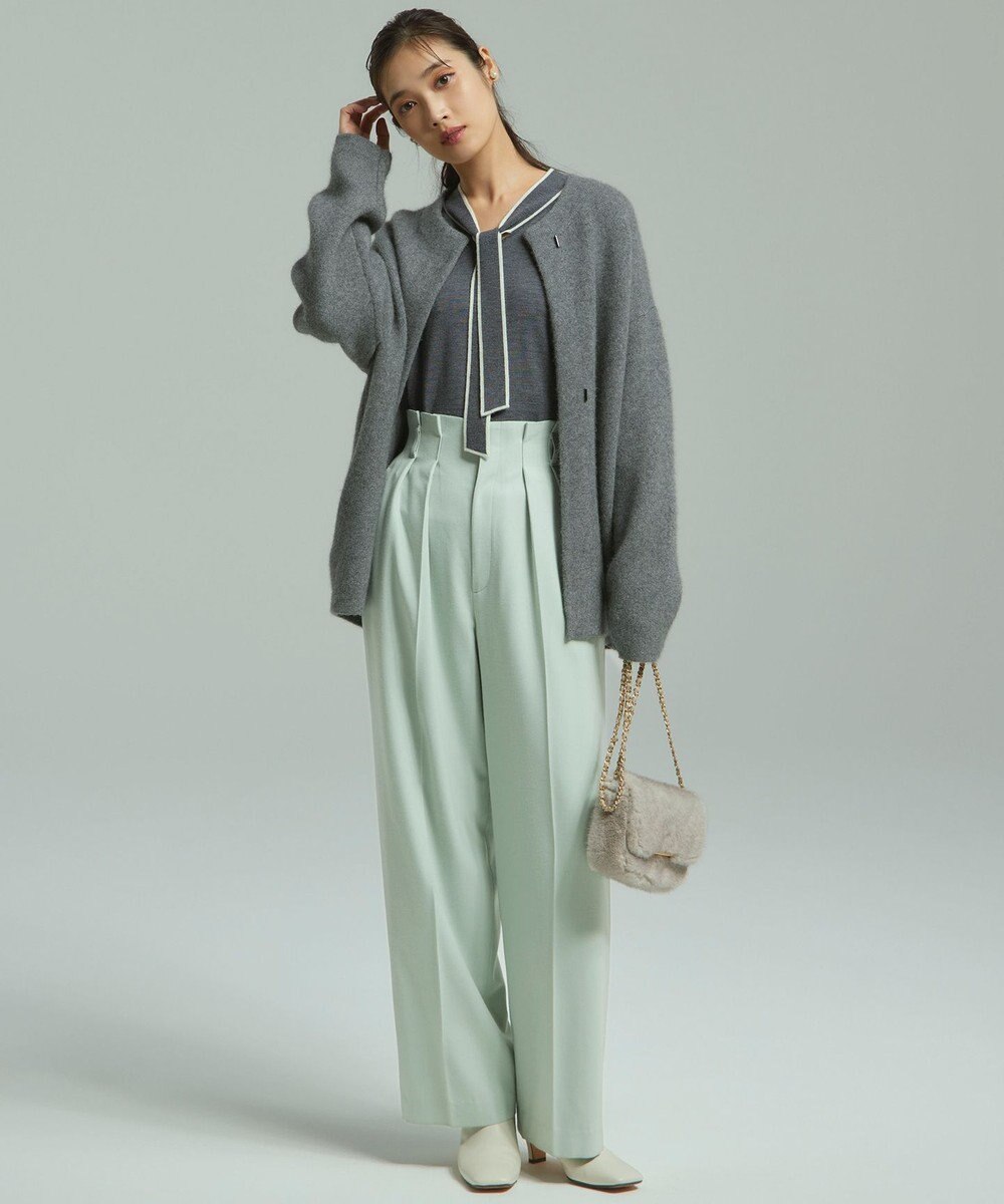 23区 【CLASSY.11月号掲載/洗える】ラクーンブレンドダブルフェイス ニットカーディガン 