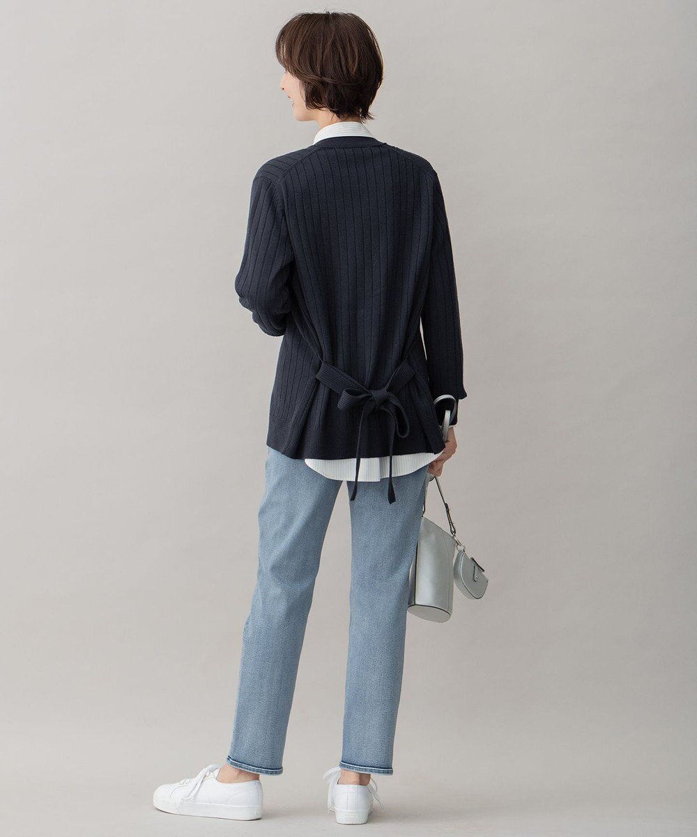 自由区 【洗える】ウールミックス ミドル丈カーディガン 