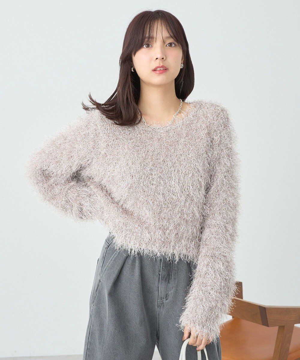 earth music&ecology きらきらフェザーニットプルオーバー 