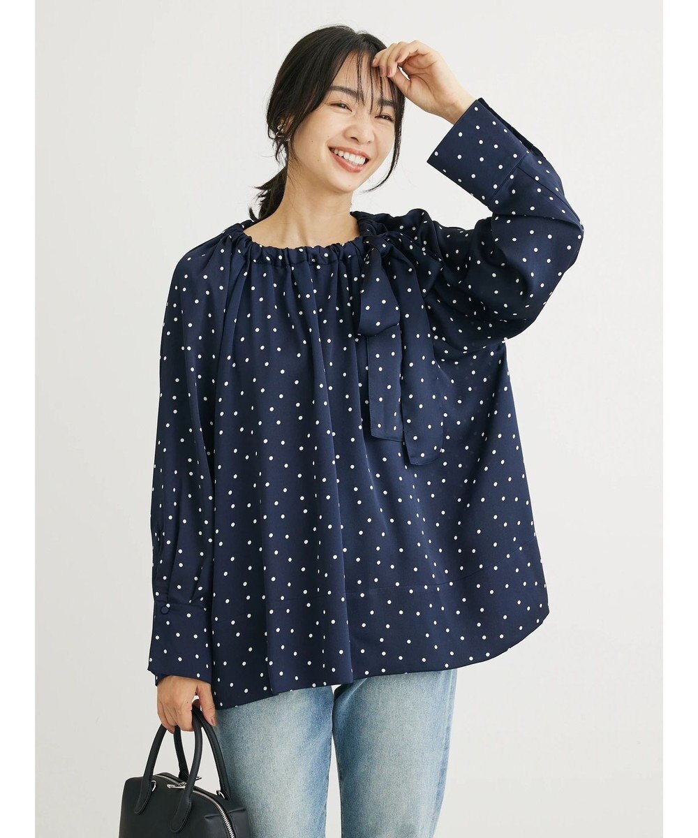 Green Parks Ｂ．ドットリボンブラウス 
