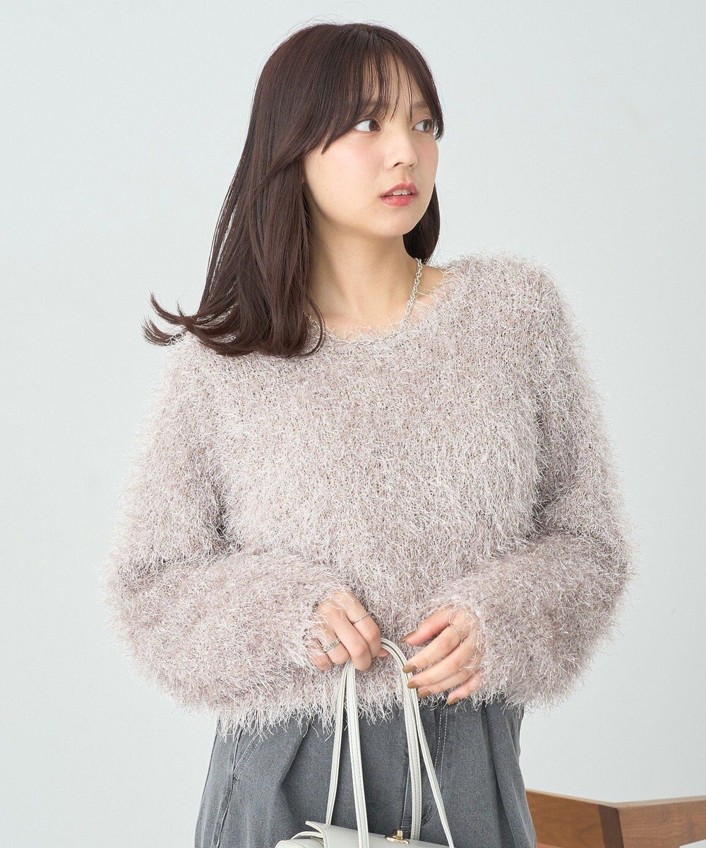 earth music&ecology きらきらフェザーニットプルオーバー 