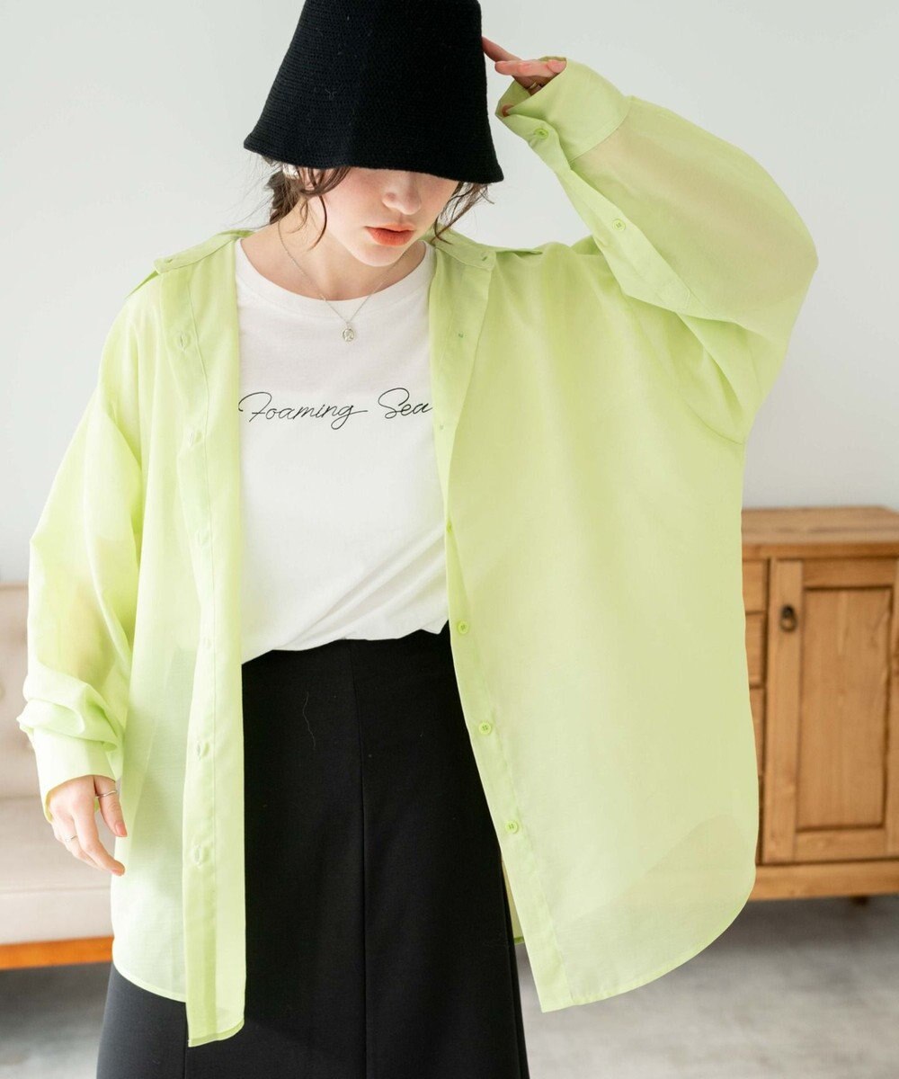 WEGO ボリュームスリーブシアーシャツ 