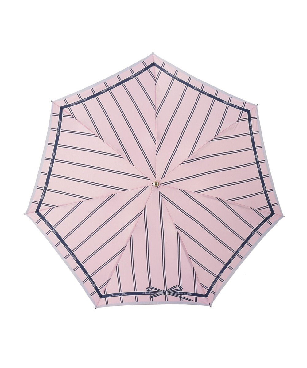 MOONBAT 【雨傘】ランバン オン ブルー(LANVIN en Bleu) リボンストライプ 折りたたみ傘  楽々開閉 クイックアーチ 