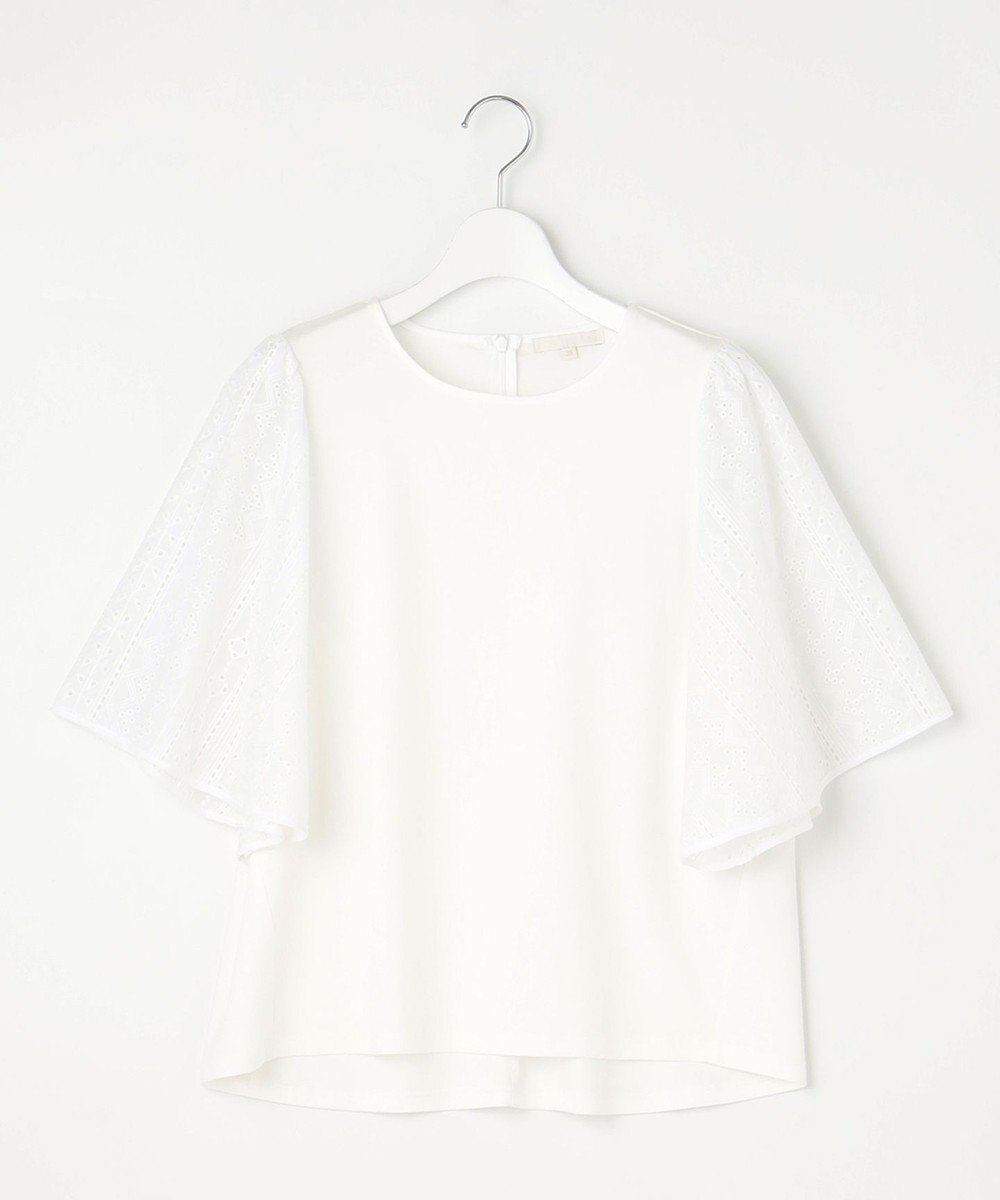 自由区 L 【カタログ掲載・洗える】エンブロイダリーコンビジャージ カットソー 