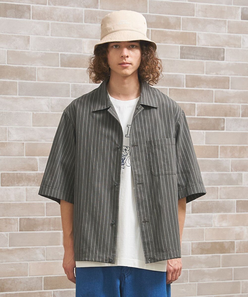 J.PRESS YORK STREET 【UNISEX】コットンリネンハーフスリーブシャツ ブルゾン 