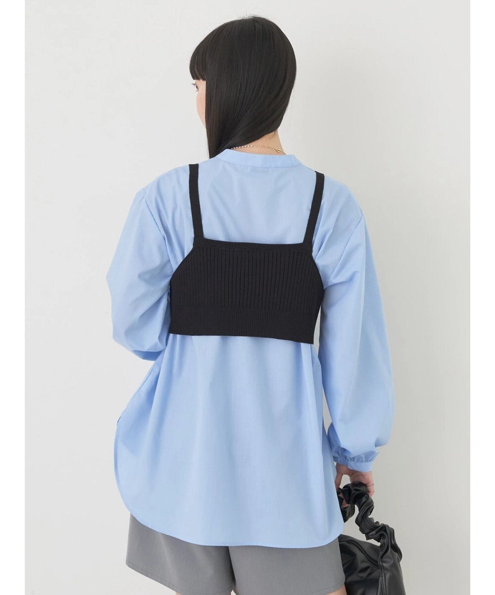 earth music&ecology ＳＥＴ２点ニットビスチェ＋ノーカラーシャツ 