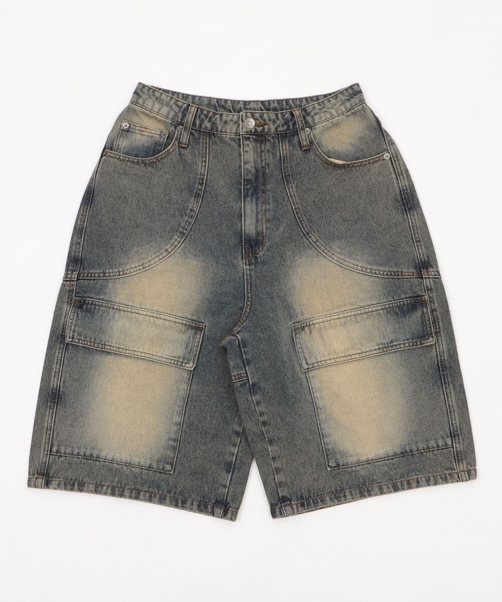 WEGO スウィッチングデニムカーゴショーツ 