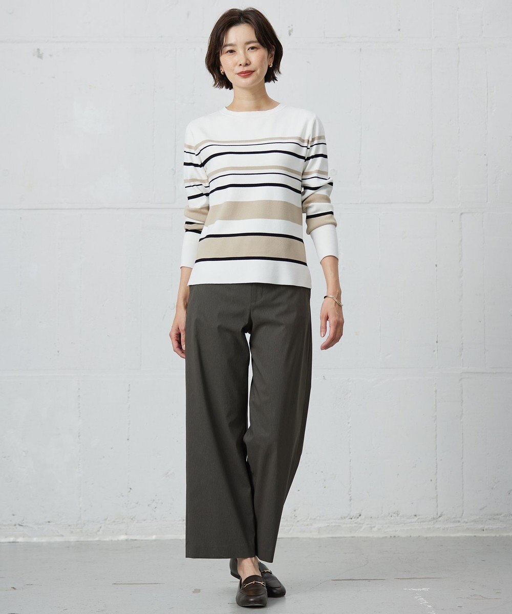 J.PRESS LADIES 【洗える】Rayon Stretch Border ニット 