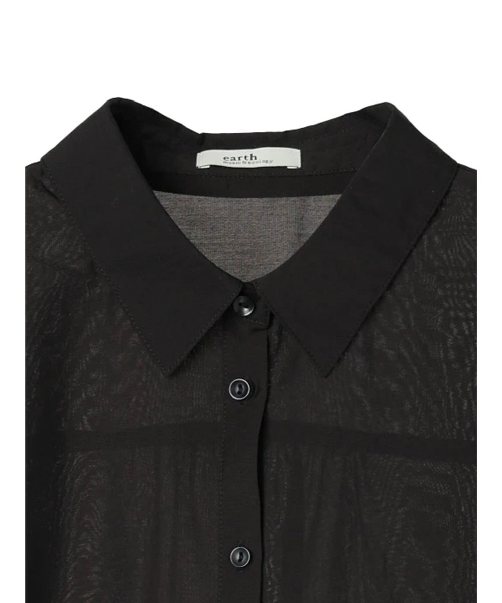 earth music&ecology フリルスリーブシャツ 