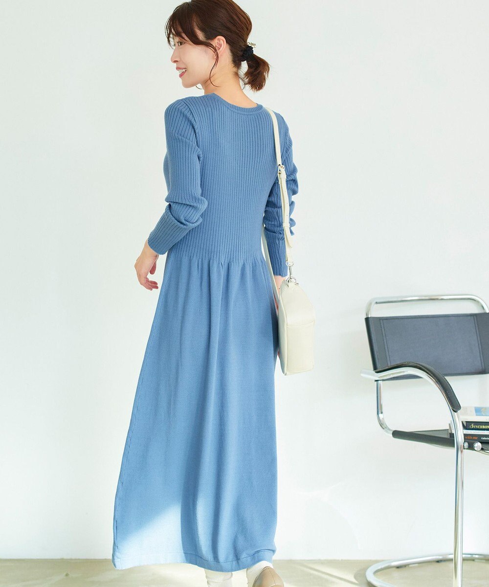 Tiaclasse 【2点セット・洗える】細ケーブルニットトップス＆ニットワンピース 