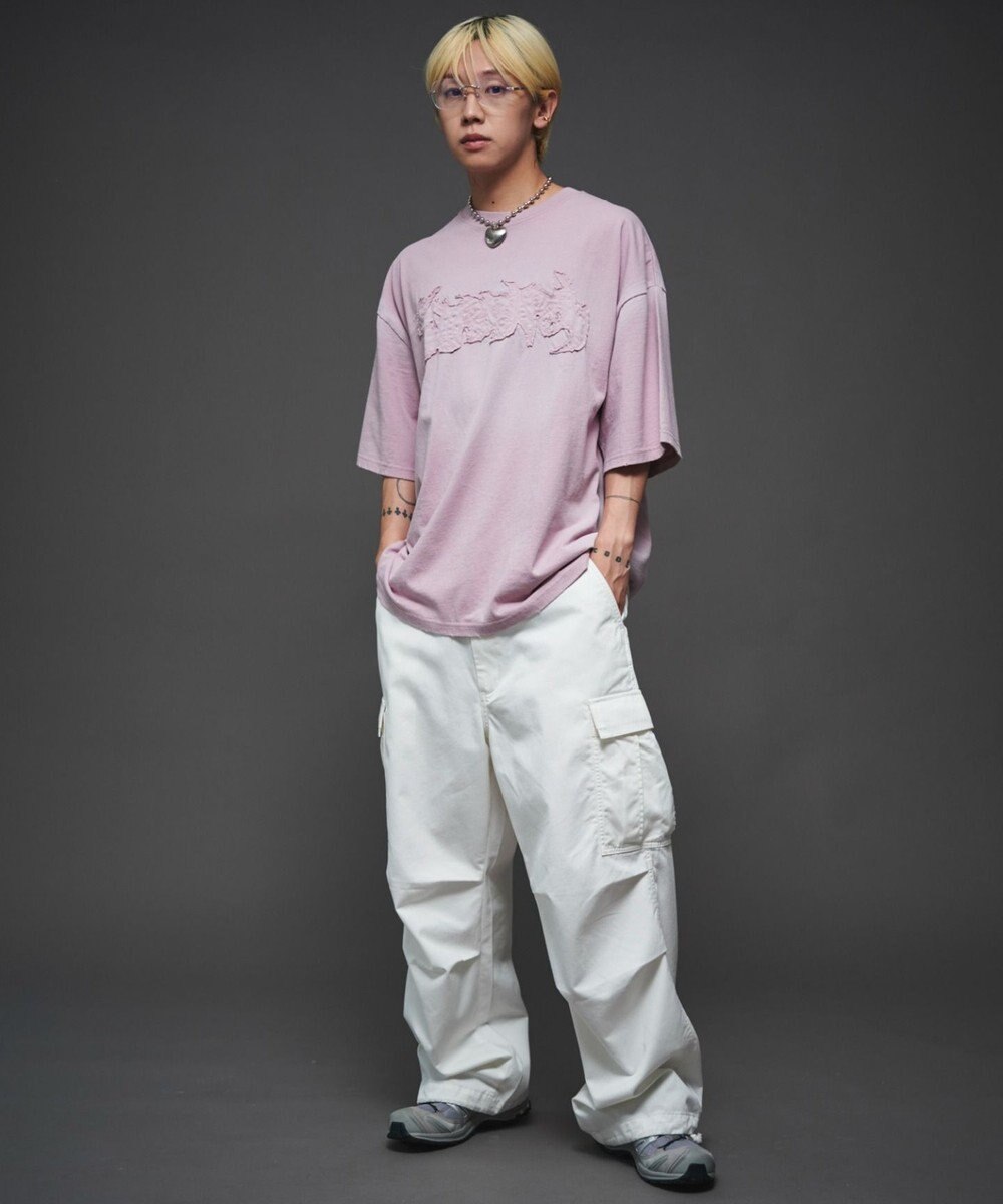 WEGO 【ユニセックス着用ITEM】ダメージアップリケグラフィックT（SS） 