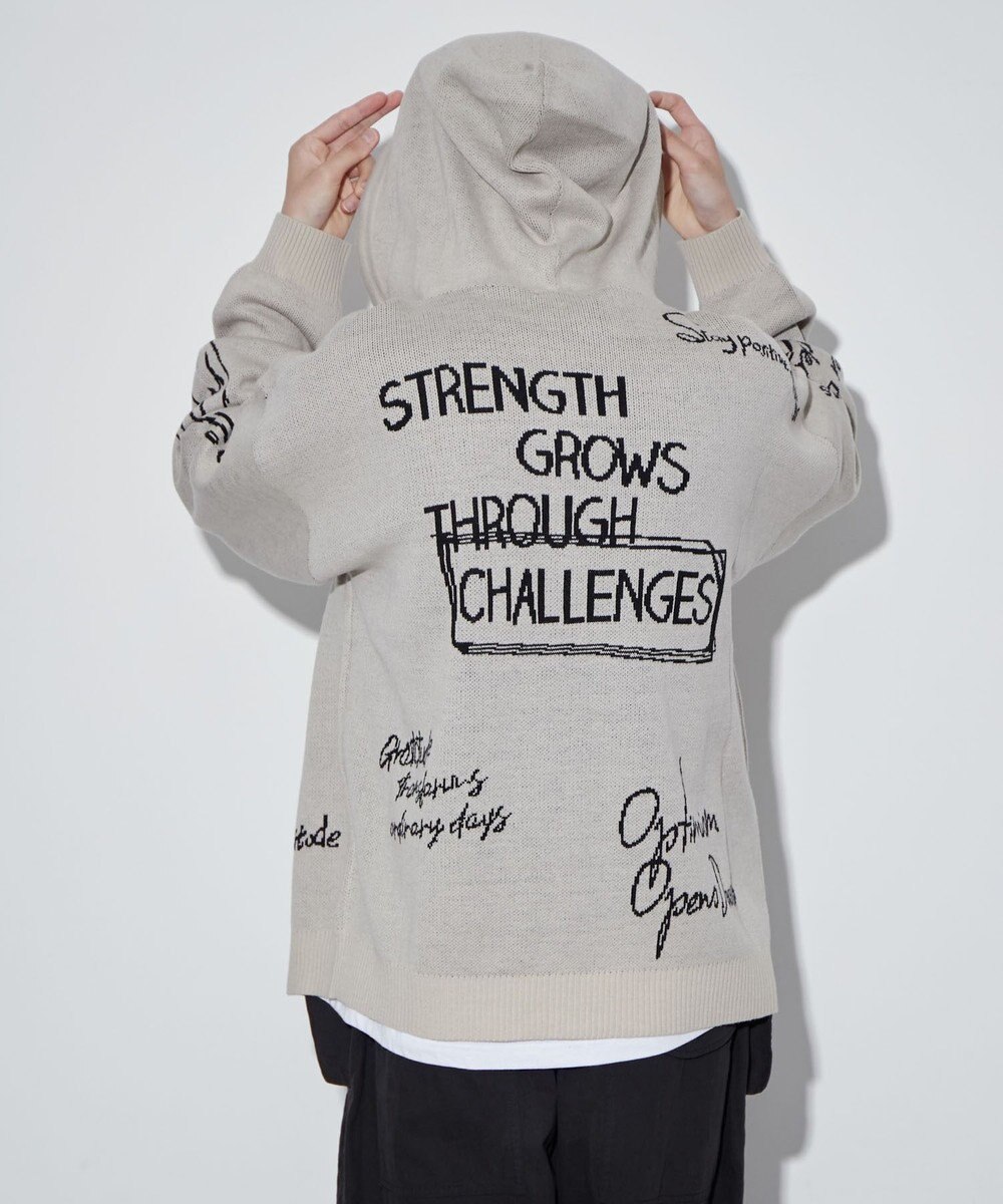 WEGO 【ユニセックス着用ITEM】ジャガードロゴジップパーカー 